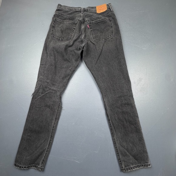 Levi's 501 Skinny Jeans Black Denim Women's Size Small 26 Distressed Premium - Picture 15 of 16
